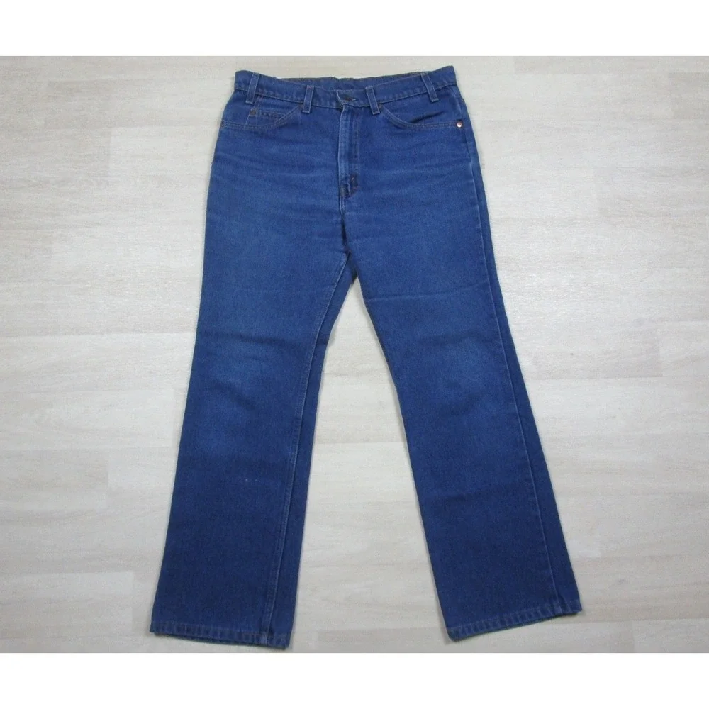 Vintage 80s Levis 516‎ Jeans Mens 33x29 Orange Tab Bootcut Saddleman Poly Cotton